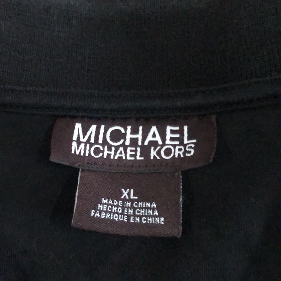 Black T-shirt polo quarter button extra large Michael kors - Picture 2 of 2